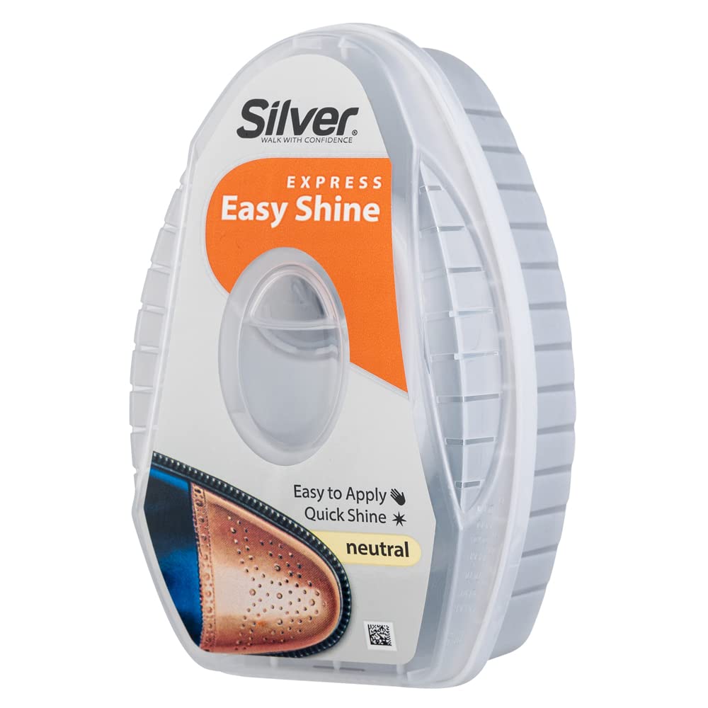 Silver Express Shoe Shine Sponge - Instant Shine Shoe Polish for Shoes, Boots & More - Quick and Easy Shoe Shiner - 6ml