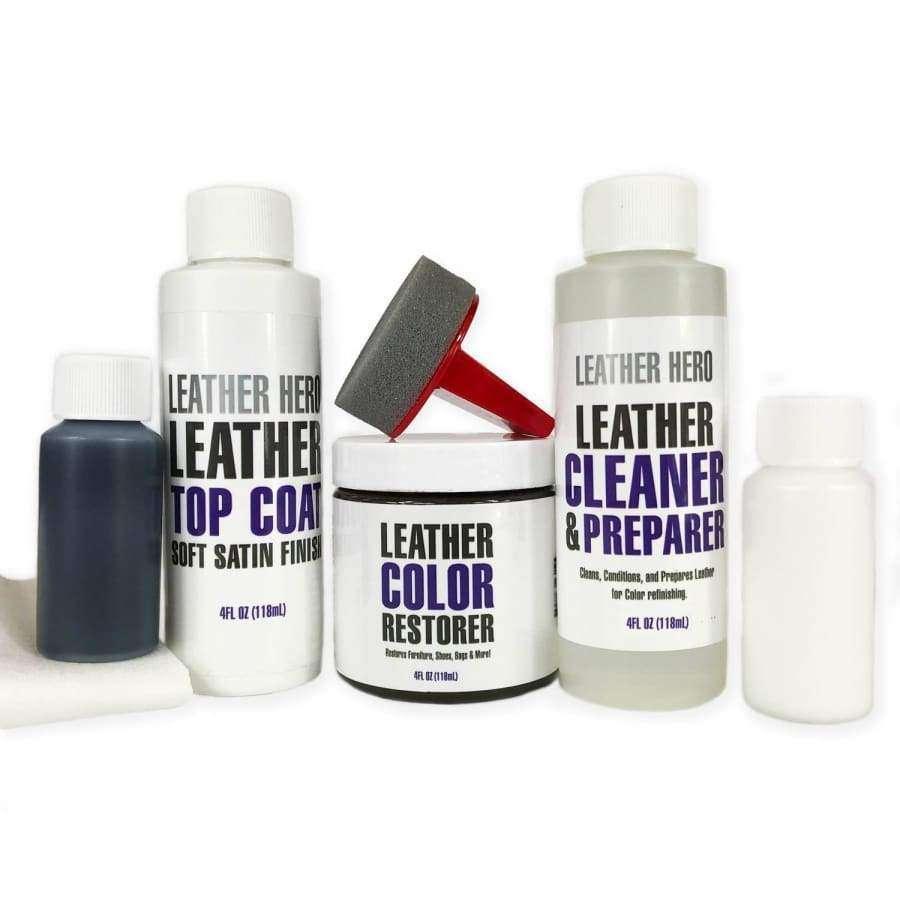 Leather Hero Leather Color Restorer & Applicator- Repair Recolor Renew Leather & Vinyl Sofa Purse Shoes Auto Car SEATS Couch-4oz (Cognac)