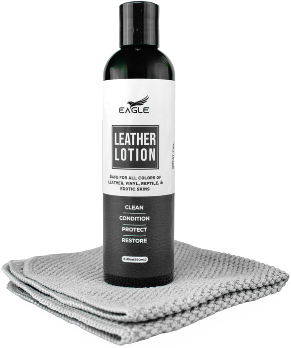 Eagle Premium Leather Lotion with Applicator Cloth 250mL (8.45oz)