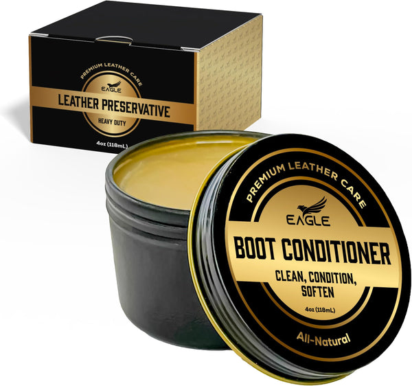 Eagle LP Heavy Duty Leather Conditioner (4 oz) Condition, Protect, & Soften Dry, Cracked, & Scratched Leather | Leather Preservative for Leather Shoes, Boots, Bags, Purses & Accessories