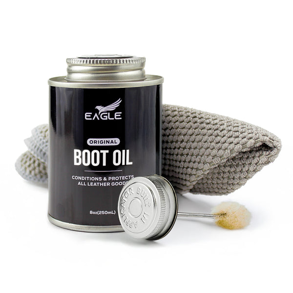 Eagle Leather Boot Oil 8.45oz with Applicator & Premium Towel