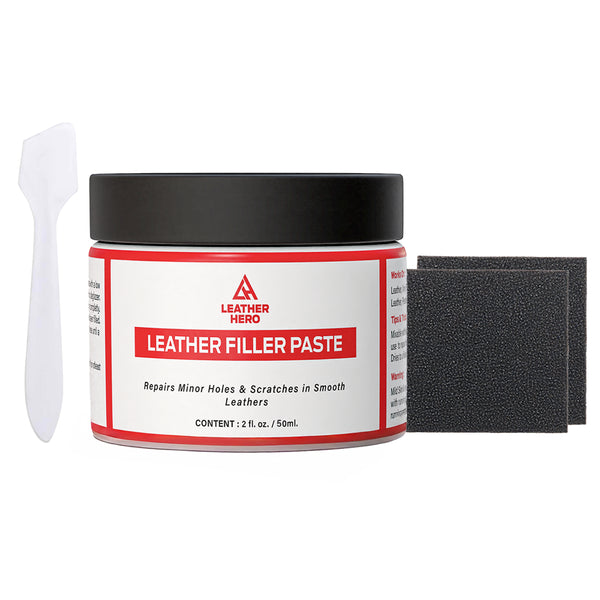 Leather Filler for Filling or Repairing Holes, Tears, Cracks, Scratches, for Leather Car Seats, Furniture, Shoes- Flexible with Applicator