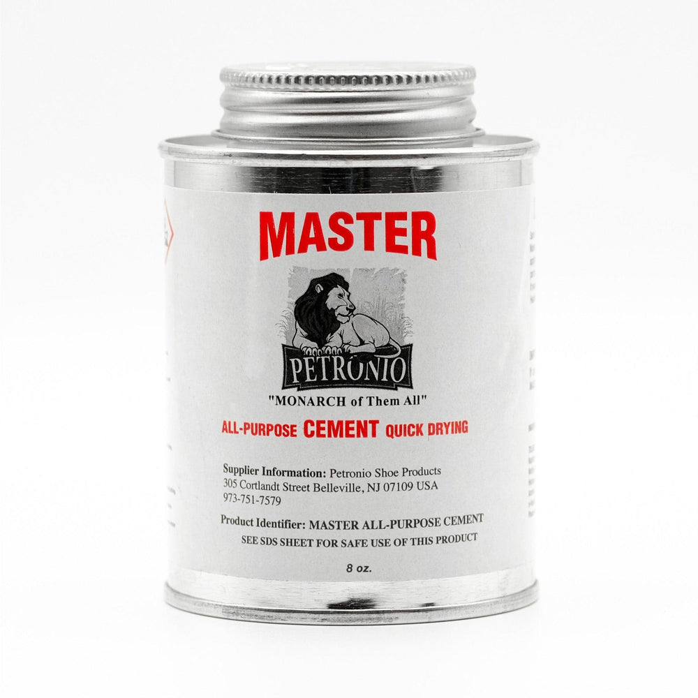 Master Petronio All Purpose Cement 8 oz Brush in Can Shoe Repair Glue New